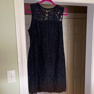 BANANA REPUBLIC Sleeveless Dark Navy Lace Dress Size 14